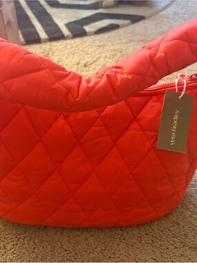 Vera Bradley Quilted Coral-Red Hobo Shoulder Bag